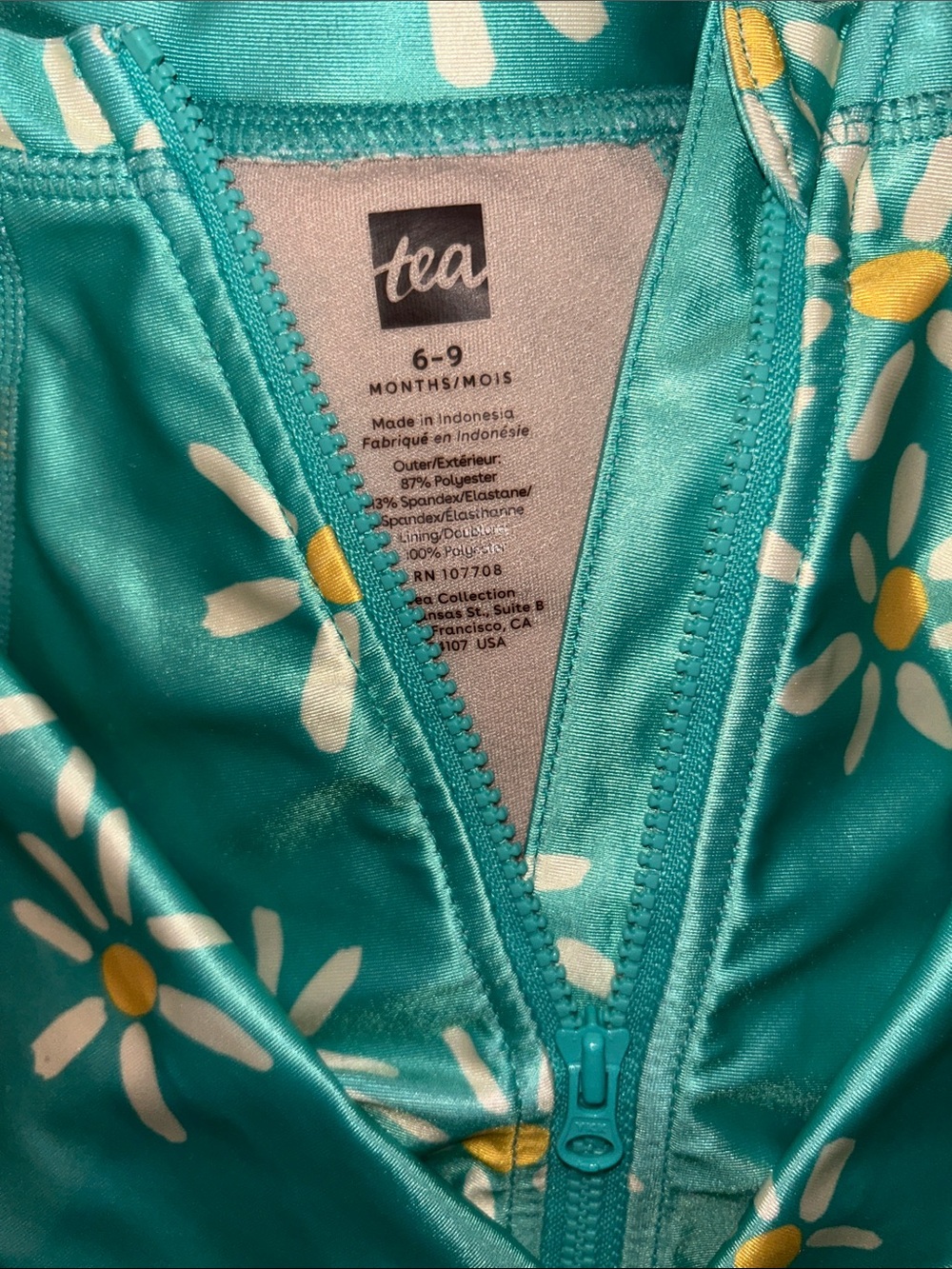 Tea Collection Rash Guard Ruffle Baby Swimsuit - Picture 4 of 5